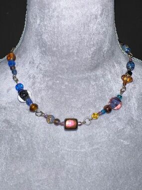 Eclectic Venetian Glass Beaded Necklace